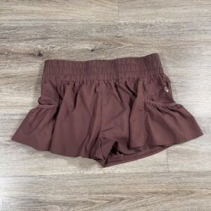 Free People Movement	Womens Shorts Get Your Flirt On High Rise Athletic L Purple